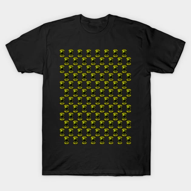 Yellow Solar Eclipse Pattern T-Shirt by The Black Panther